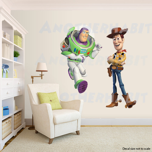 Woody and buzz toy - and, wall